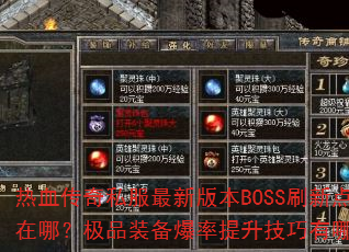 Ѫ˽°汾BOSSˢµģƷװЩ