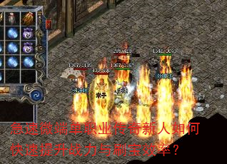 急速微端单职业传奇新人如何快速提升战力与刷宝效率? 急速微端单职业传奇新人如何快速提升战力与刷宝效率?