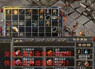 宠物在单职业传奇中如何快速升级并增强战斗力? 宠物在单职业传奇中如何快速升级并增强战斗力?