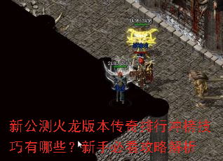 新公测火龙版本传奇排行冲榜技巧有哪些?新手必看攻略解析 新公测火龙版本传奇排行冲榜技巧有哪些?新手必看攻略解析