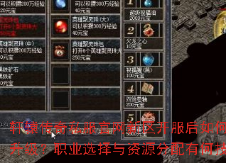 轩辕传奇私服官网新区开服后如何快速升级?职业选择与资源分配有何技巧? 轩辕传奇私服官网新区开服后如何快速升级?职业选择与资源分配有何技巧?