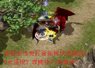 单职业传奇打金如何快速赚取10元提现?攻略技巧有哪些? 单职业传奇打金如何快速赚取10元提现?攻略技巧有哪些?