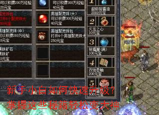 新手小白如何快速升级?掌握这些秘籍轻松变大神 新手小白如何快速升级?掌握这些秘籍轻松变大神