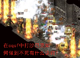 在cqsf中打沙巴克如何做到不死有什么诀窍? 在cqsf中打沙巴克如何做到不死有什么诀窍?