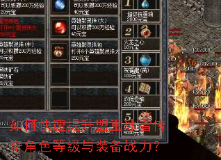 如何快速提升盟重冰雪传奇角色等级与装备战力? 如何快速提升盟重冰雪传奇角色等级与装备战力?