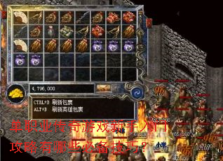 单职业传奇游戏新手入门攻略有哪些必备技巧? 单职业传奇游戏新手入门攻略有哪些必备技巧?